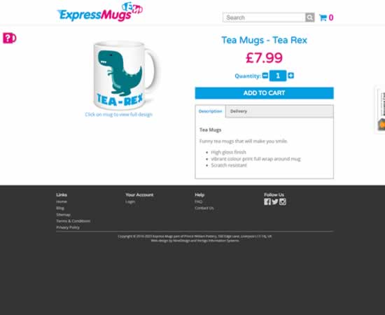 Express Mugs Product Details Page
